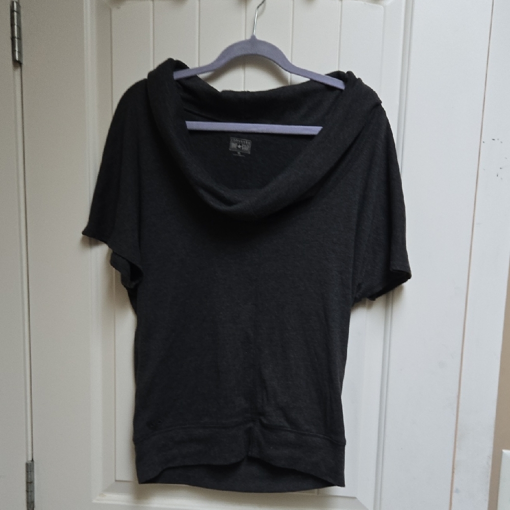 Converse 1 Star Youth XL Dark Grslay Charcoal Cowl Neck Sweatshirt Short Sleeve